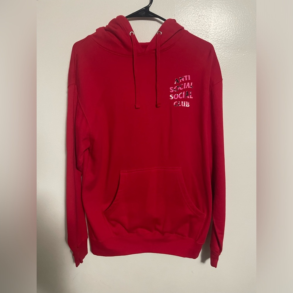 Red Anti Social Social Club Hoodie Size Medium